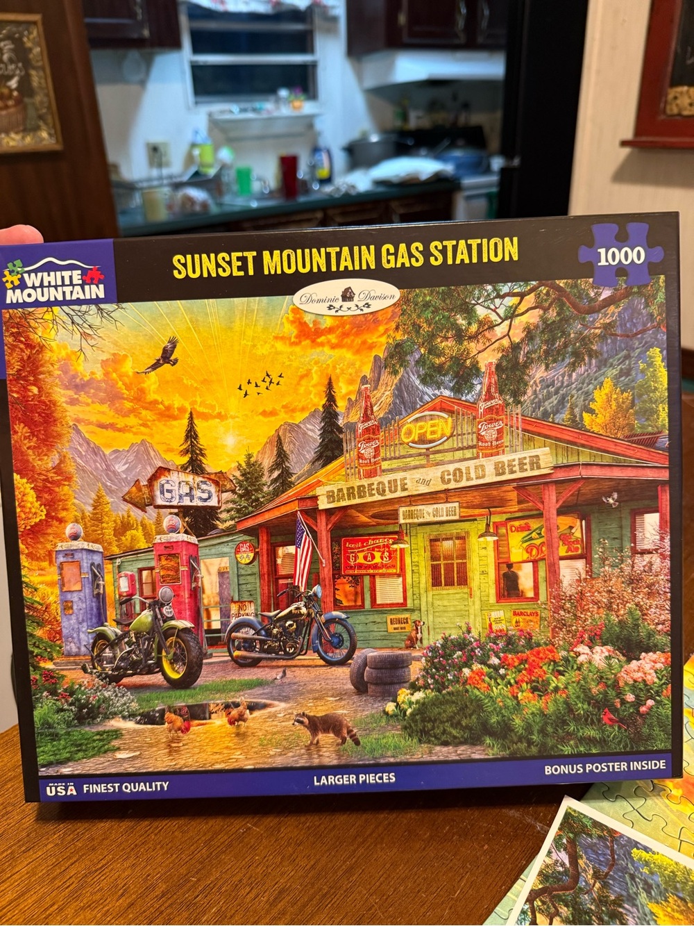 White mountain sunset gas station